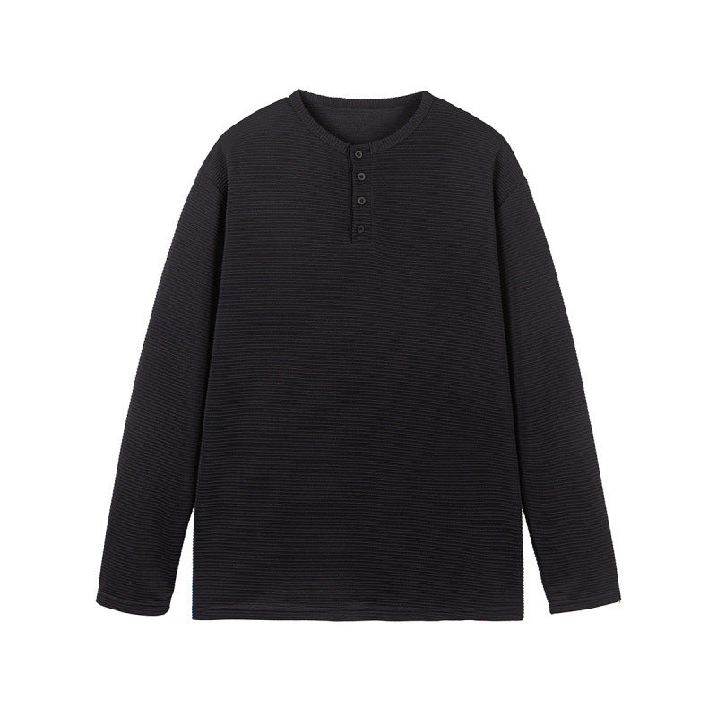 Unisex Thermal Henley Shirt with Waffle Texture and Long Sleeve Mune Fashion