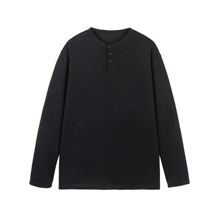 Unisex Thermal Henley Shirt with Waffle Texture and Long Sleeve Mune Fashion
