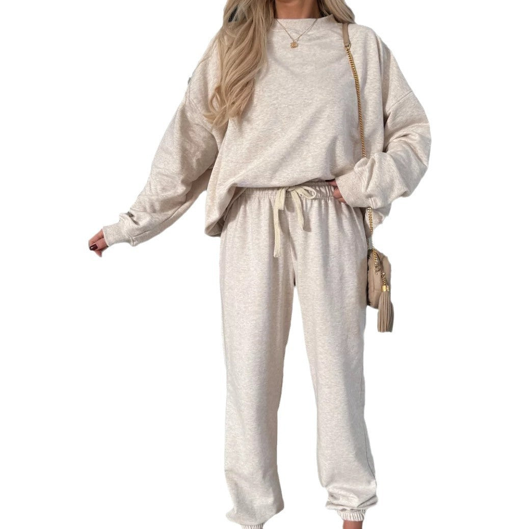 Women's soft lounge set made of cotton blend with drawstring and elastic cuffs Mune Fashion