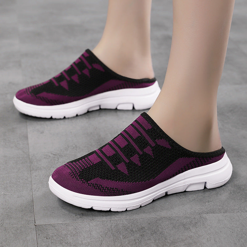 Women's ergonomic knitted mule with open heel, cushioned comfort insole, and flexible lightweight sole Mune Fashion