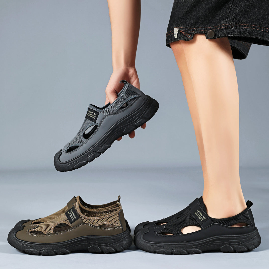 Ladies' breathable mesh Mary Jane sneakers with Velcro closure, reinforced toe cap, and slip-resistant platform outsole Mune Fashion
