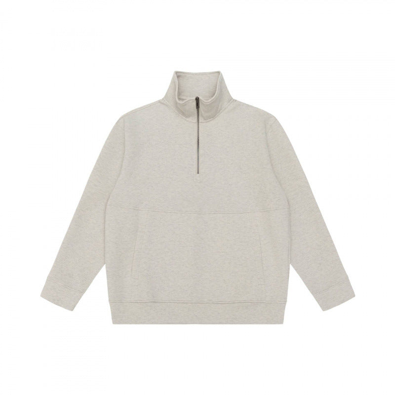 Unisex Oversize Sweatshirt with half zip, stand-up collar and kangaroo pocket Mune Fashion