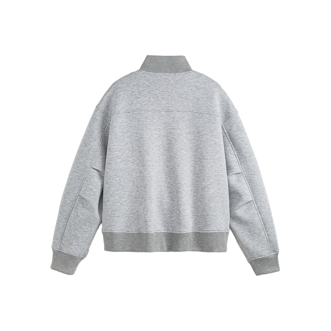Unisex Boxy-Zip Sweat Jacket with Funnel Neck and Ribbed Cuffs Mune Fashion