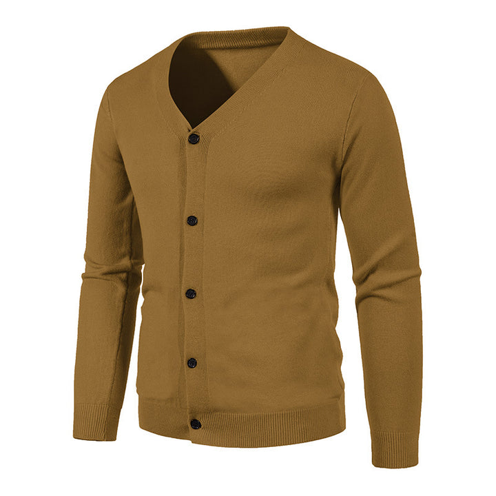Men's fine knit cardigan with V-neck, slim fit and button placket Mune Fashion