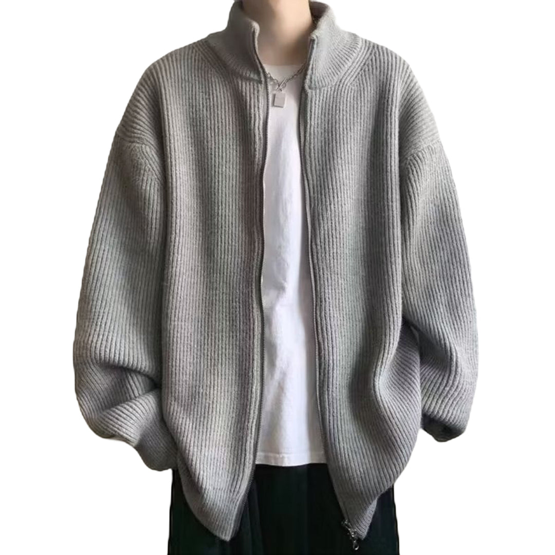 Men's Oversized Cardigan with Stand-Up Collar Mune Fashion