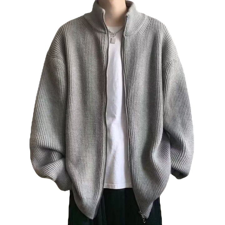 Men's Oversized Cardigan with Stand-Up Collar Mune Fashion