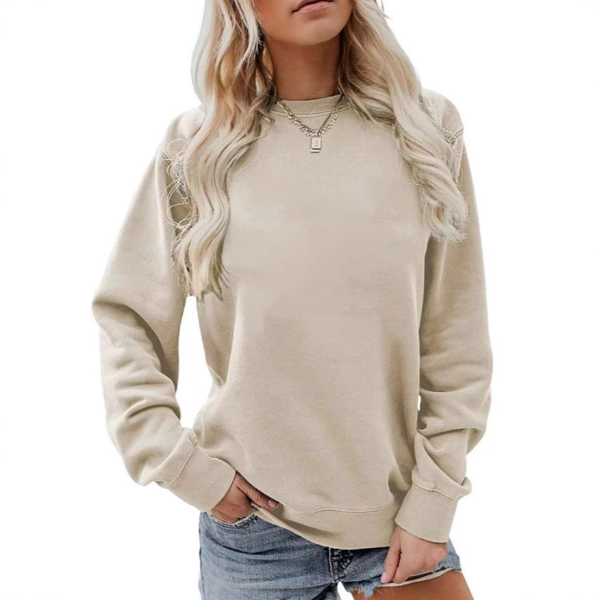 Women's casual oversized sweatshirt with round neck and soft cotton fleece Mune Fashion