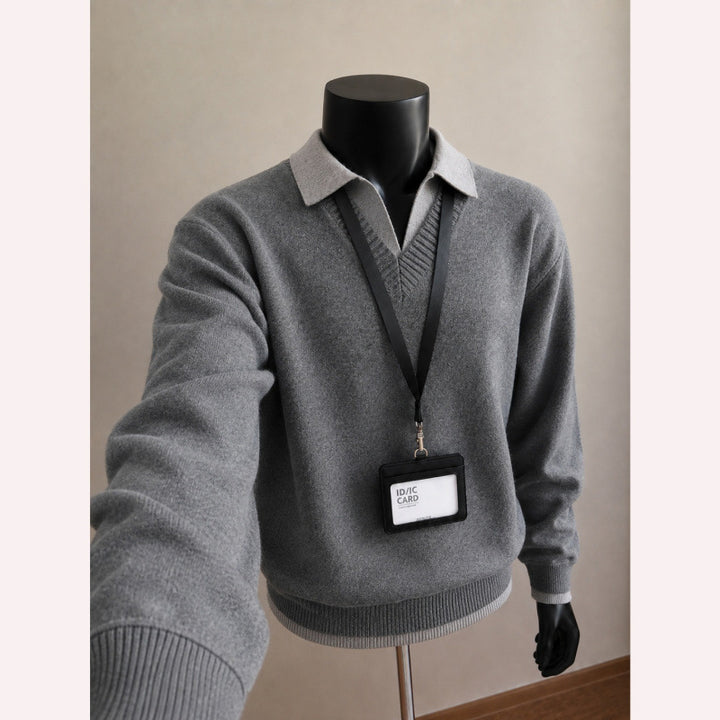 Men's Pullover with V-Neck Mune Fashion