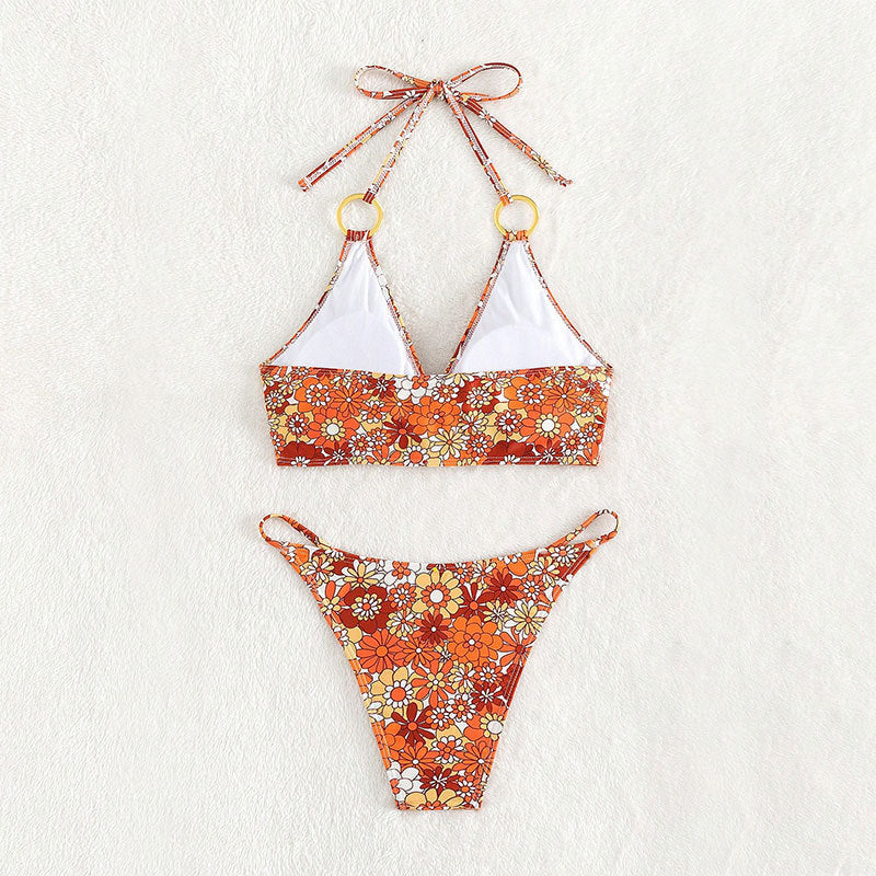 Women's triangle bikini with decorative ring-shaped accents Mune Fashion