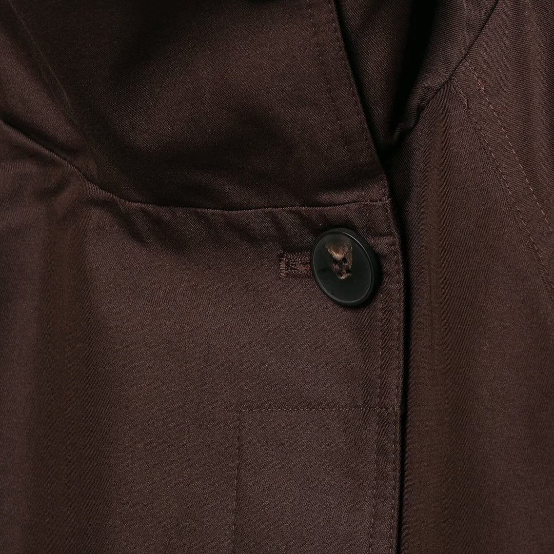 Women's Short Tailored Rain Jacket in Trench Style with Stand Collar and Tie Belt Mune Fashion