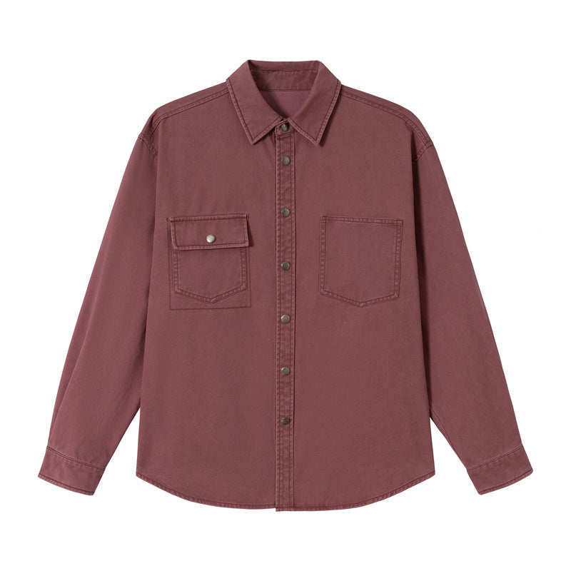 Women's relaxed shirt jacket made of cotton twill with asymmetric breast pocket Mune Fashion