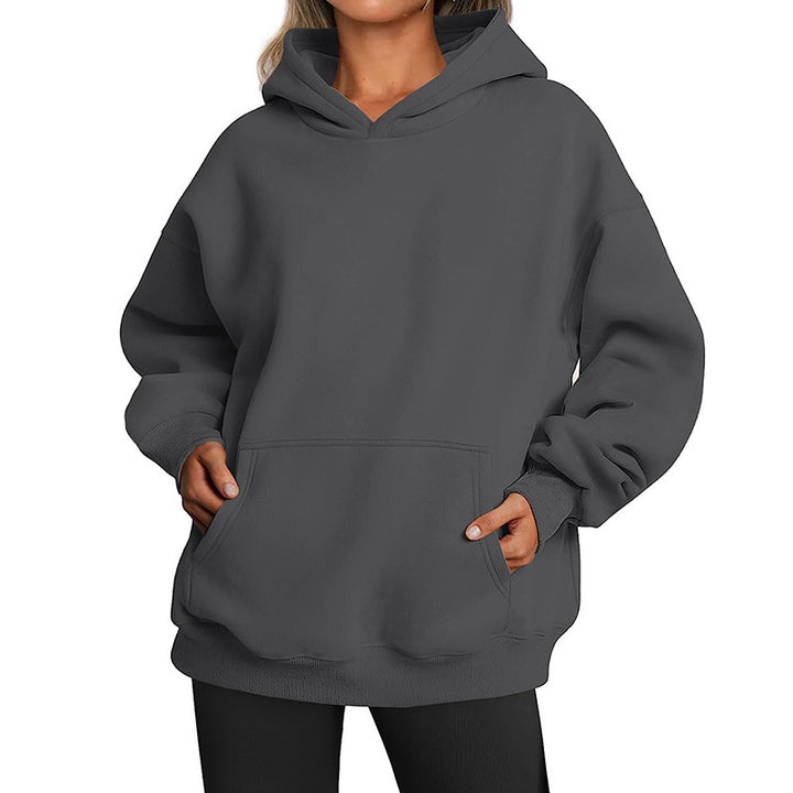 Women's oversized hoodie with extended back, fleecy interior, and kangaroo pocket Mune Fashion