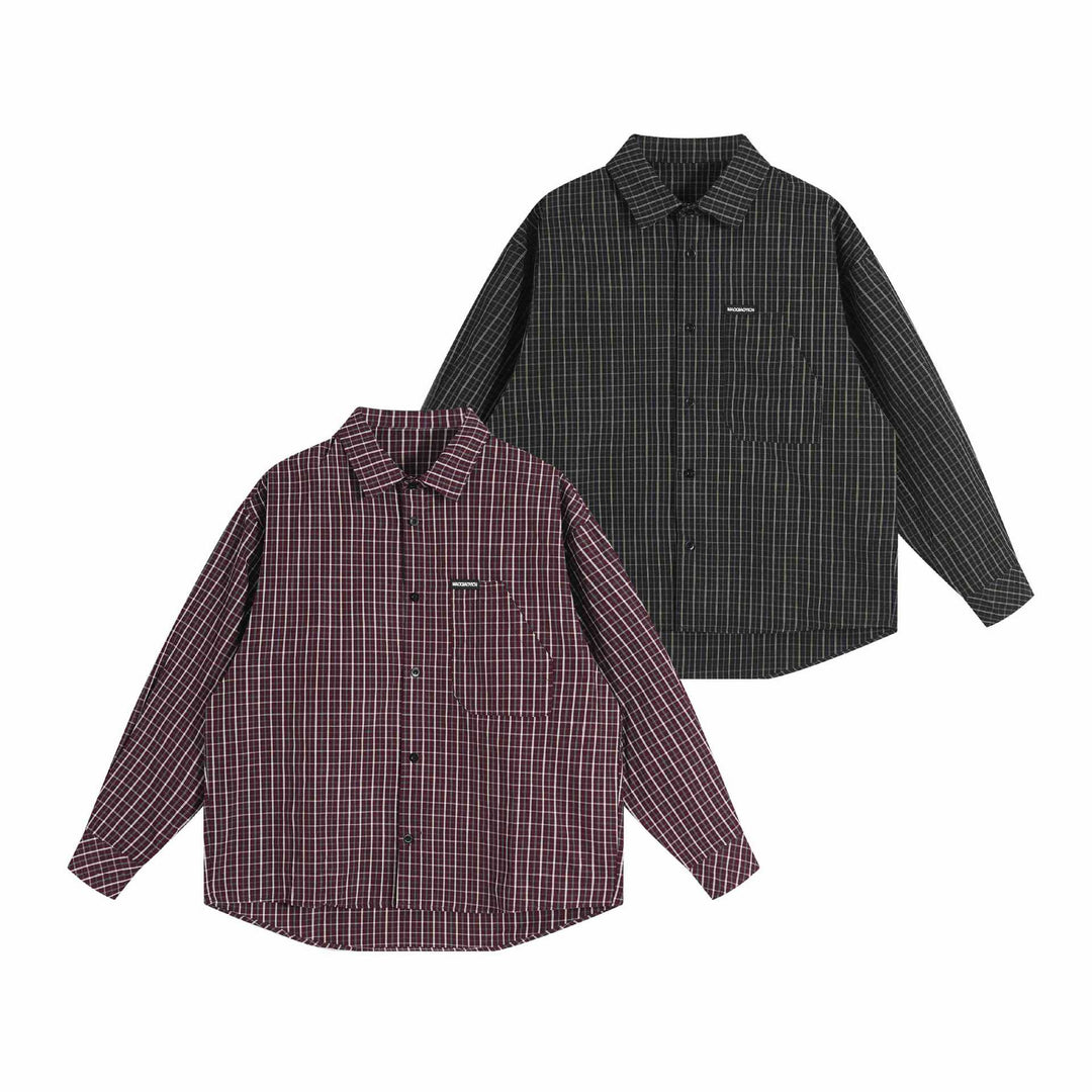 Unisex Boxy Shirt Jacket in oversized boxy cut with Kent collar, breast pocket, and extended back hem Mune Fashion
