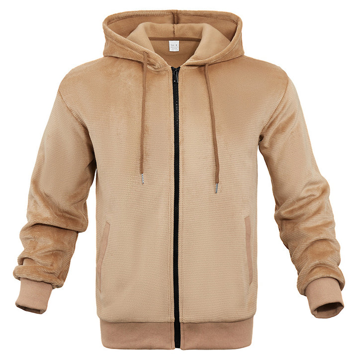 Men's Structured Hoodie Sweatshirt with Full Zip, Side Pockets and Ribbed Cuffs Mune Fashion