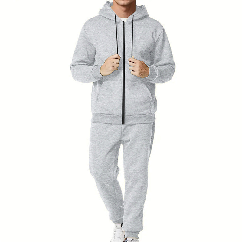 Men's two-piece zip hoodie and tapered jogging pants made of French Terry Mune Fashion