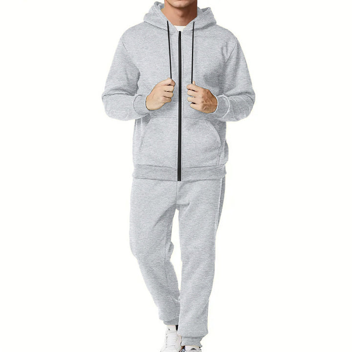 Men's two-piece zip hoodie and tapered jogging pants made of French Terry Mune Fashion