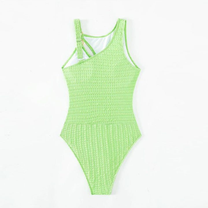 Women Elegant One-Piece Swimsuit with Asymmetric Design Mune Fashion