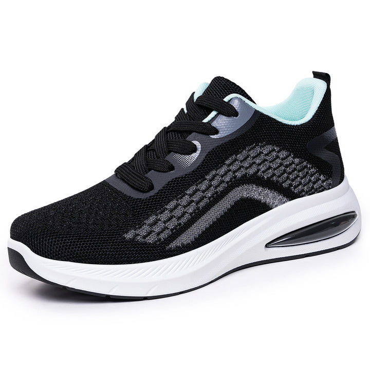 Ladies nan lightweight knit fitness sneakers with visible air cushioning and reactive EVA platform sole Mune Fashion
