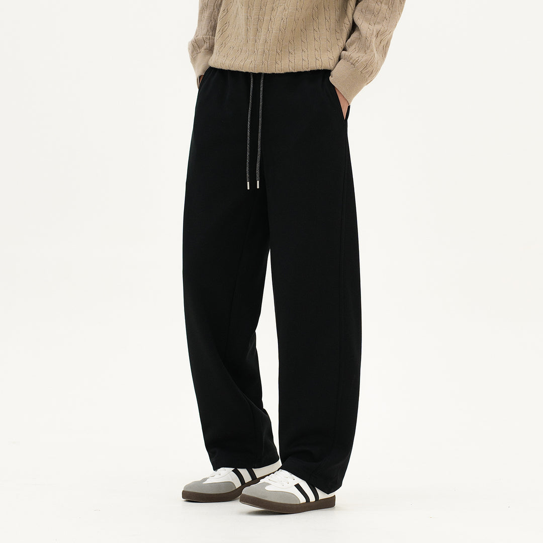 Men's Lounge Jogging Pants with Wide Leg and Drawstring Mune Fashion