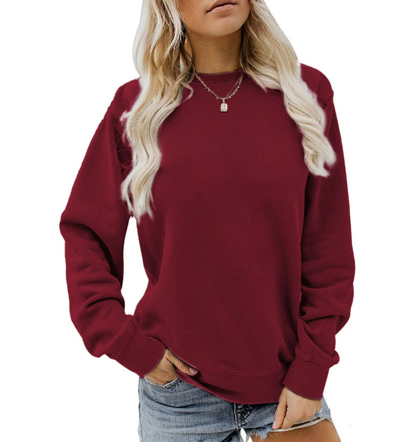 Women's casual oversized sweatshirt with round neck and soft cotton fleece Mune Fashion