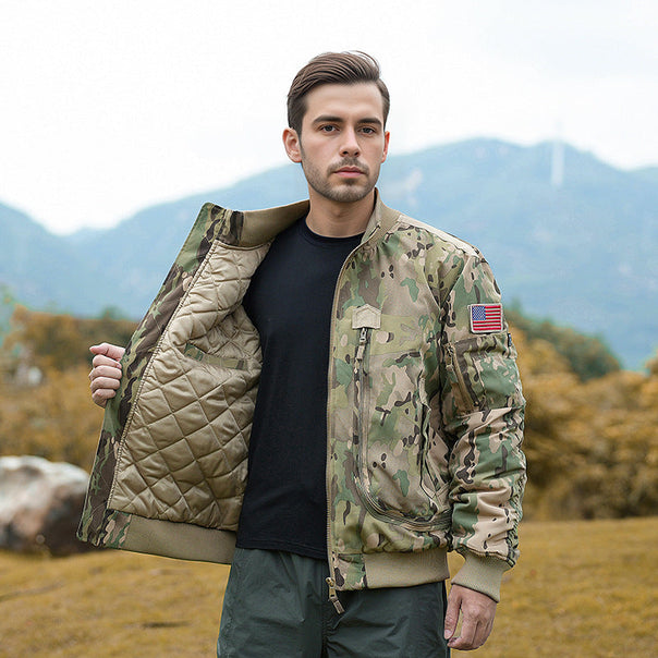 Men's Stylish Bomber Jacket with Insulating Inner Lining and Practical Pockets Mune