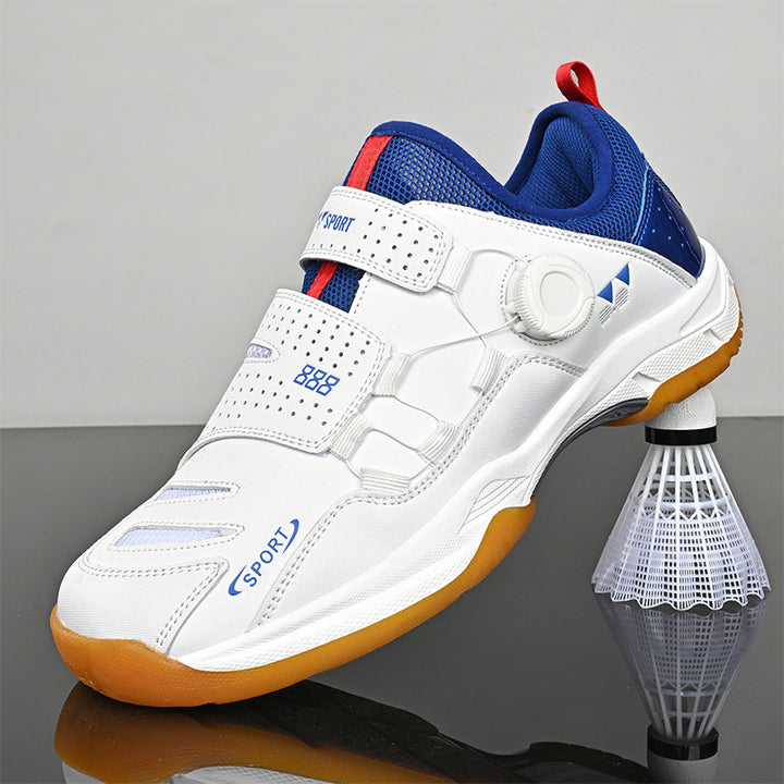 Unisex lightweight badminton indoor shoes with non-slip rubber sole, double hook-and-loop fastener and rotary closure Mune Fashion