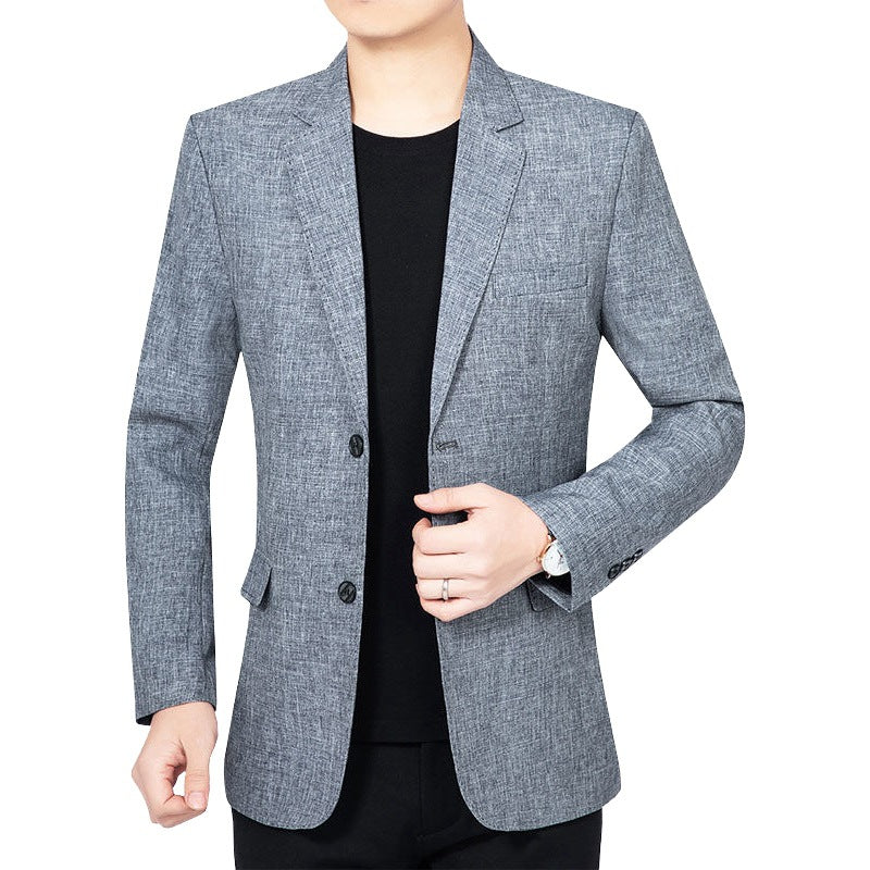 Men's Lightweight Blazer in Linen Look with Structured WMune Fashion Structure and Notch Lapel WMune Fashion