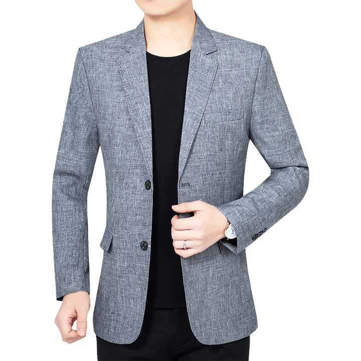 Men's Lightweight Blazer in Linen Look with Structured WMune Fashion Structure and Notch Lapel WMune Fashion
