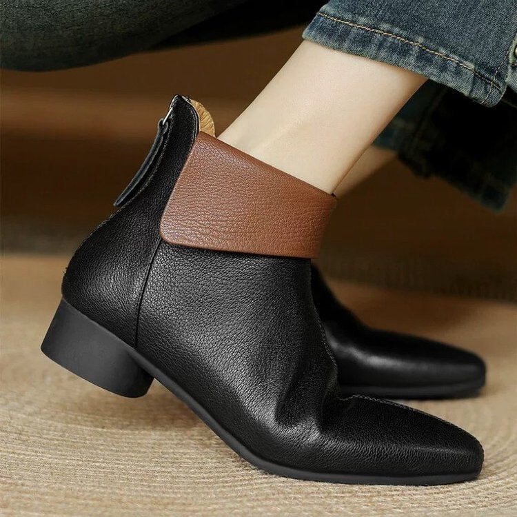 Women's Elegant Ankle Boots with Flexible Collar Mune Fashion