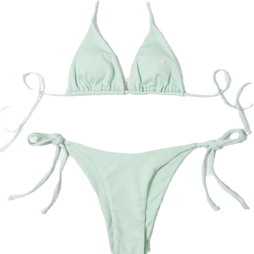 Women High-Quality Rib Bikini Set with Adjustable Straps Mune Fashion