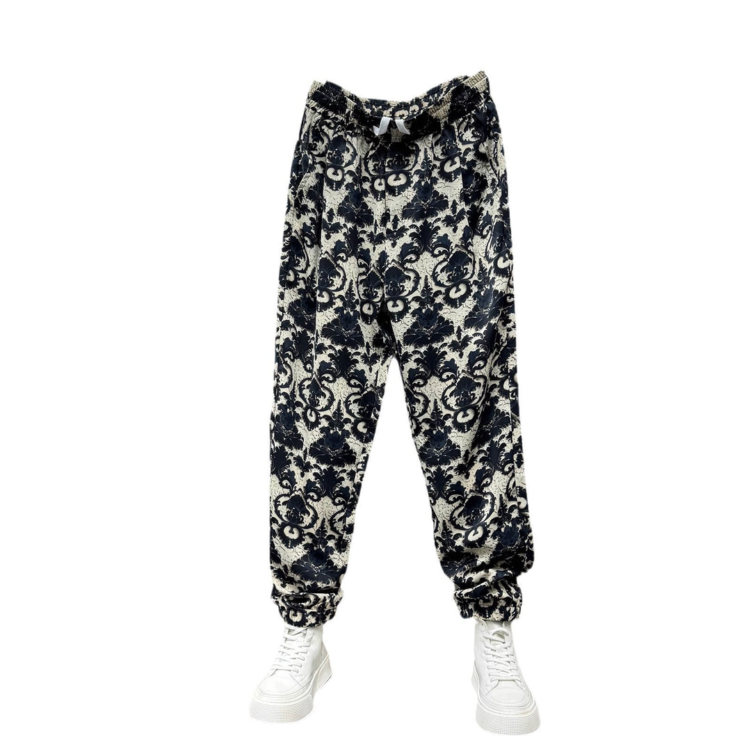 Women's Casual Harem Pants with Floral Pattern Mune Fashion