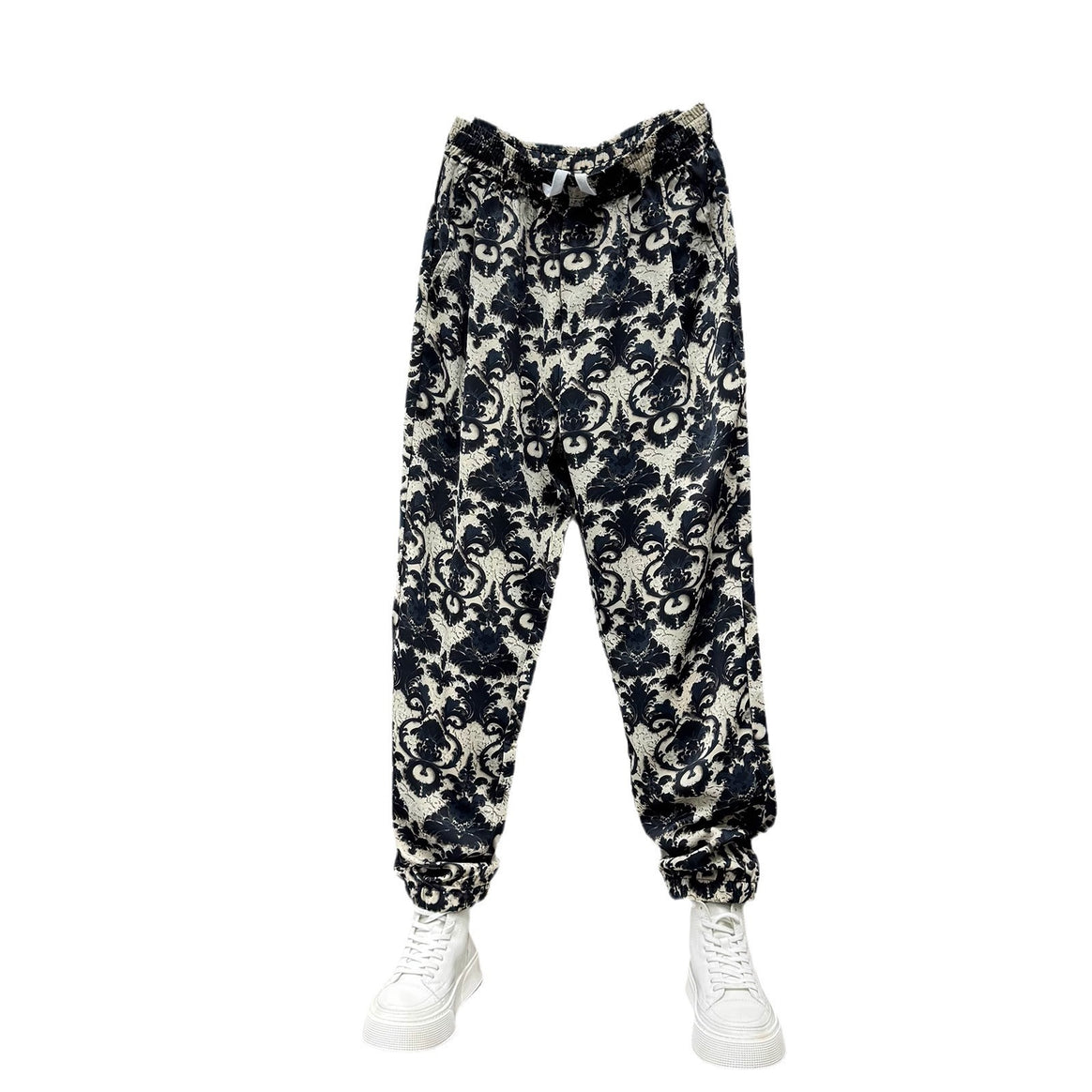 Women's Casual Harem Pants with Floral Pattern Mune Fashion