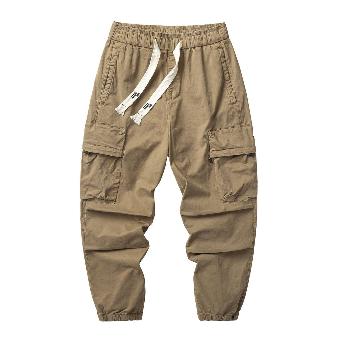 Herren Funktionelle Cargo-Joggerhose aus Baumwoll-Twill mit elastischem Tunnelzugbund und Klapp‑Utility‑Taschen Mune Fashion