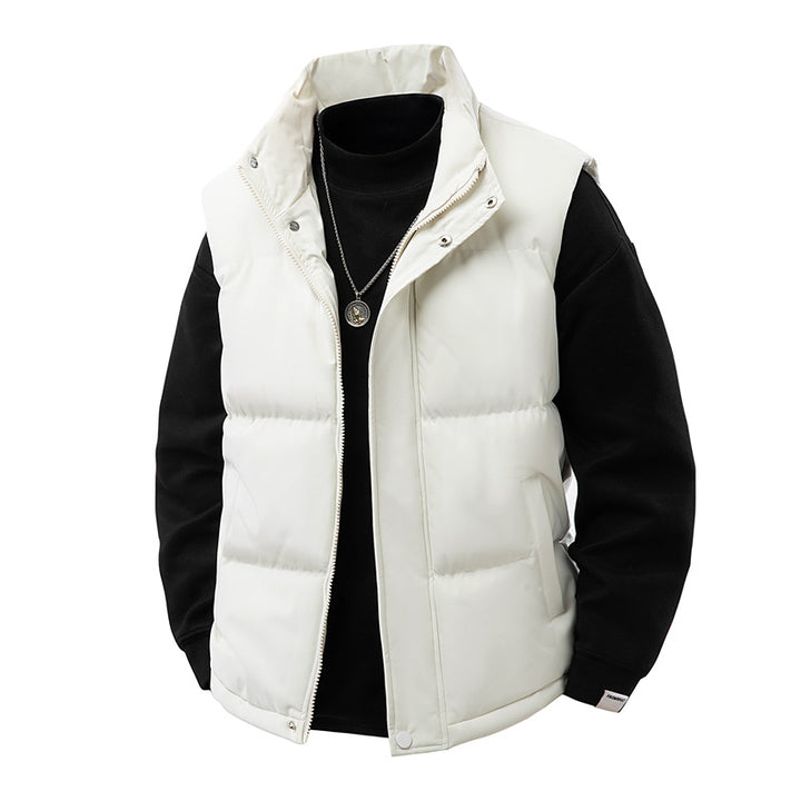 Men's Sleeveless Thermal Padded Vest with Windproof Outer Shell and Hollow Fiber Filling Mune Fashion