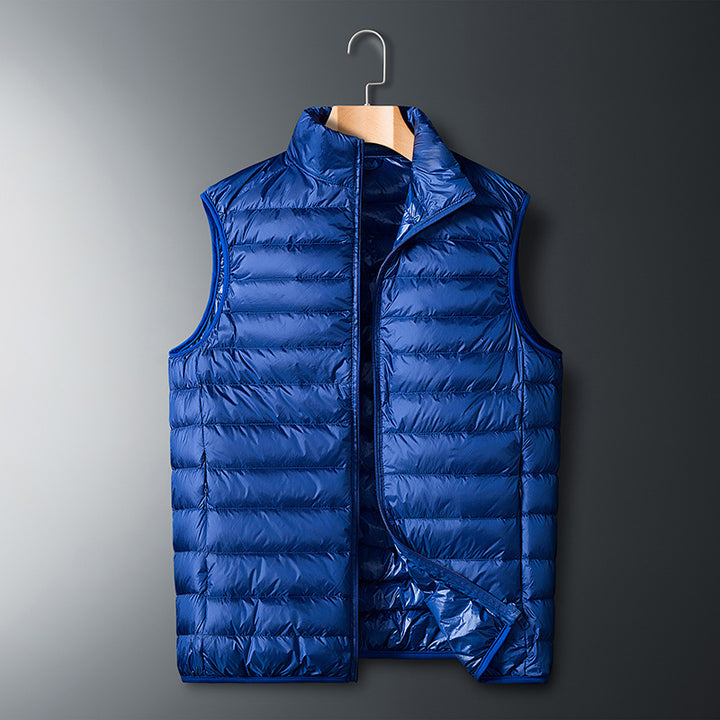 Men's ultralight quilted thermal vest with stand-up collar and windproof outer shell Mune Fashion