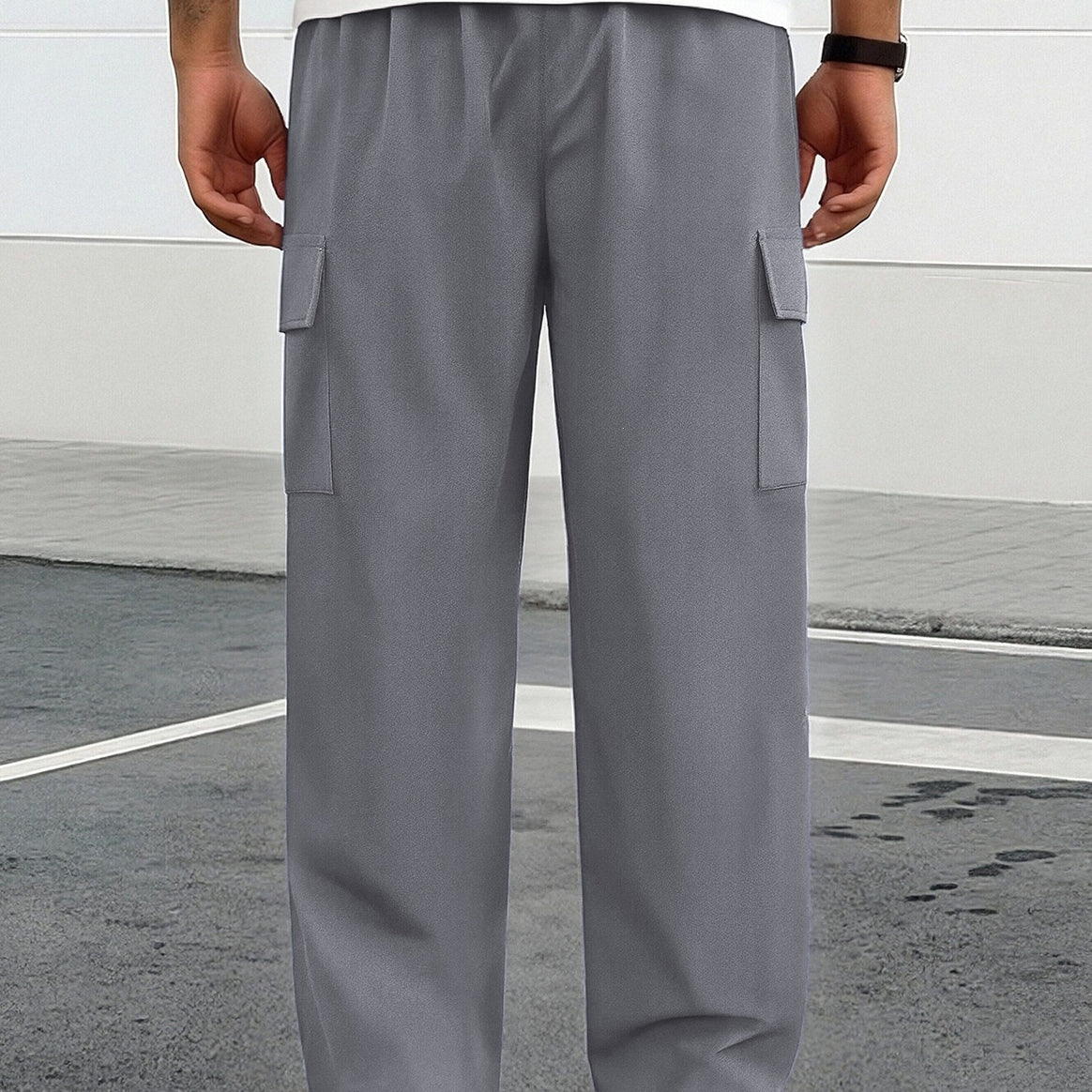 Men's Tapered Cargo Jogging Pants with concealed drawstring, zip pocket & utility flap Mune Fashion