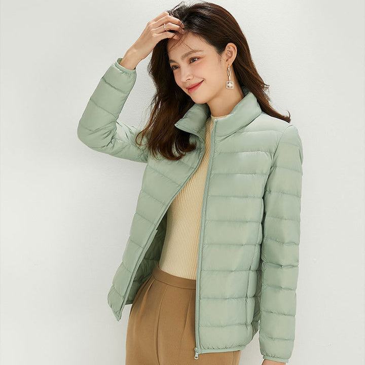 Women's Ultra-light Quilted Hooded Jacket with Ultra-flat Thermal Wadding Mune Fashion