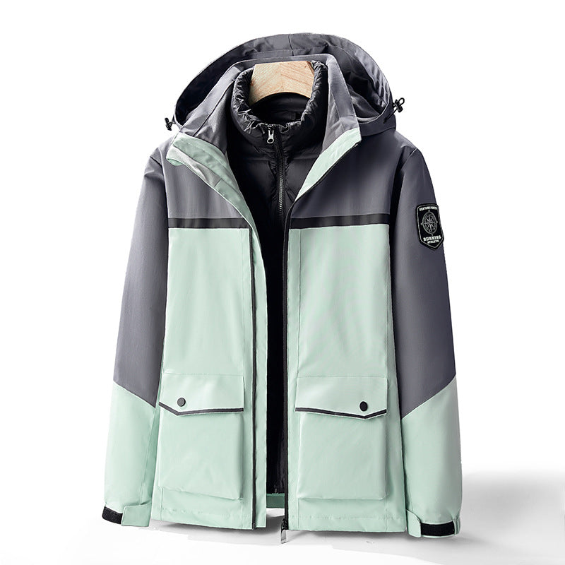Men's two-layer weather parka with removable insulation inner jacket and utility pockets Mune Fashion
