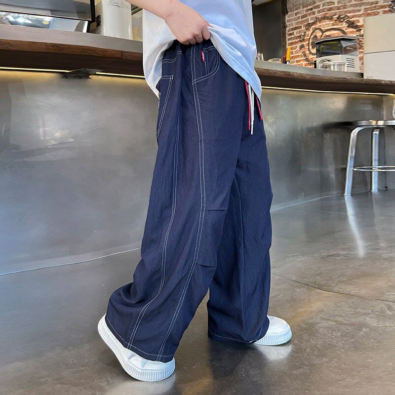 Unisex wide Denim Pants with elastic waistband Mune Fashion