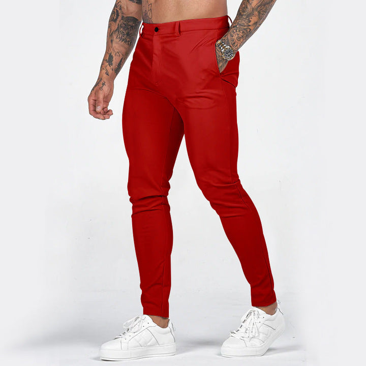 Men's elegant Slim-Fit chino pants with elastic waistband and practical pockets Mune Fashion