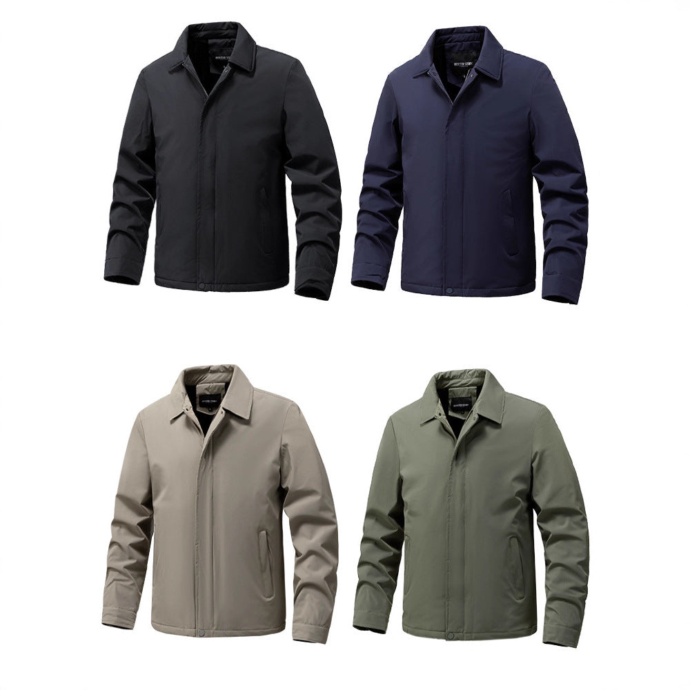 Men's Lightweight Water-Repellent Mock Collar Blouson with Thermal Lining Mune Fashion