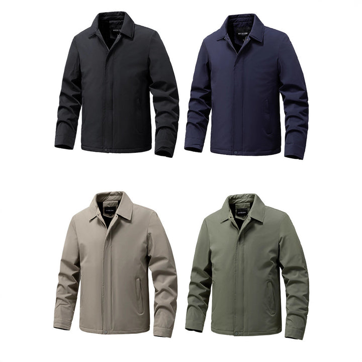 Men's Lightweight Water-Repellent Mock Collar Blouson with Thermal Lining Mune Fashion