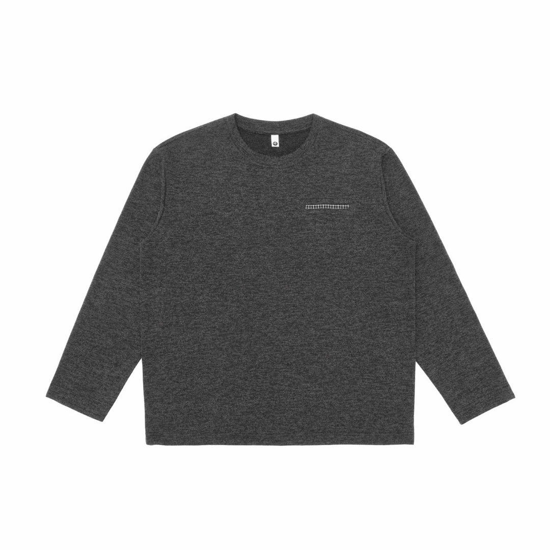Unisex Oversize-Longsleeve shirt with round neck and decorative chest piped Mune Fashion
