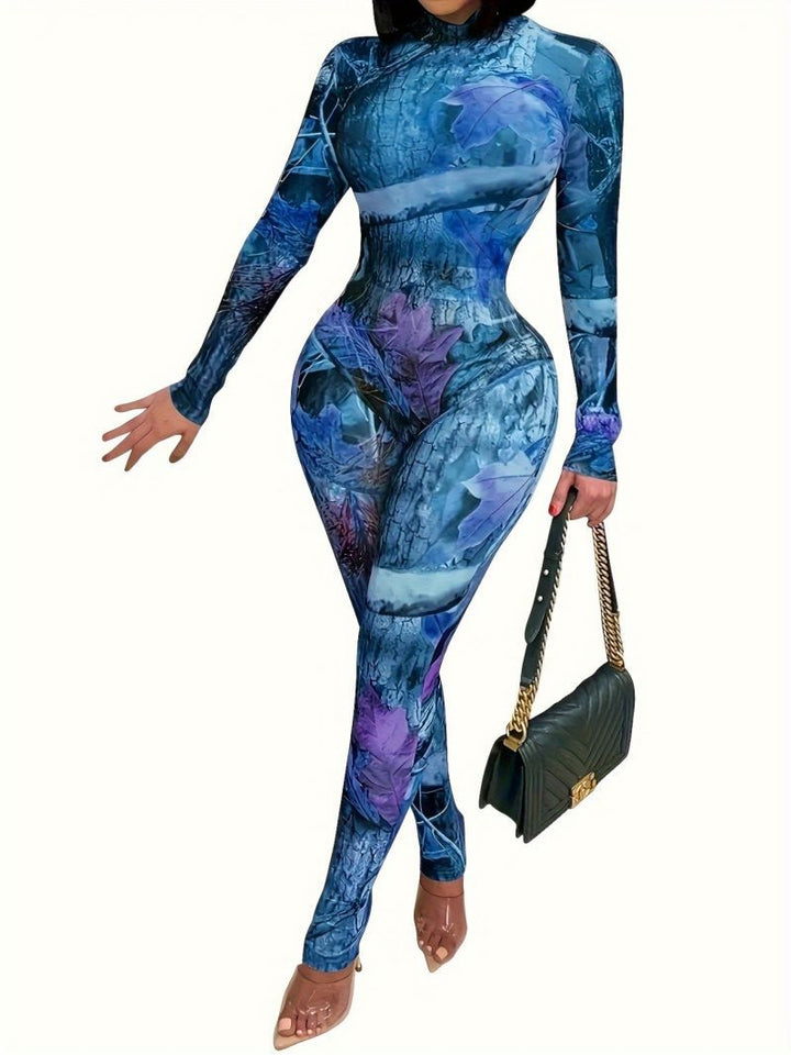 Women's Sporty Long Sleeve Jumpsuits with Shaping Design Mune Fashion