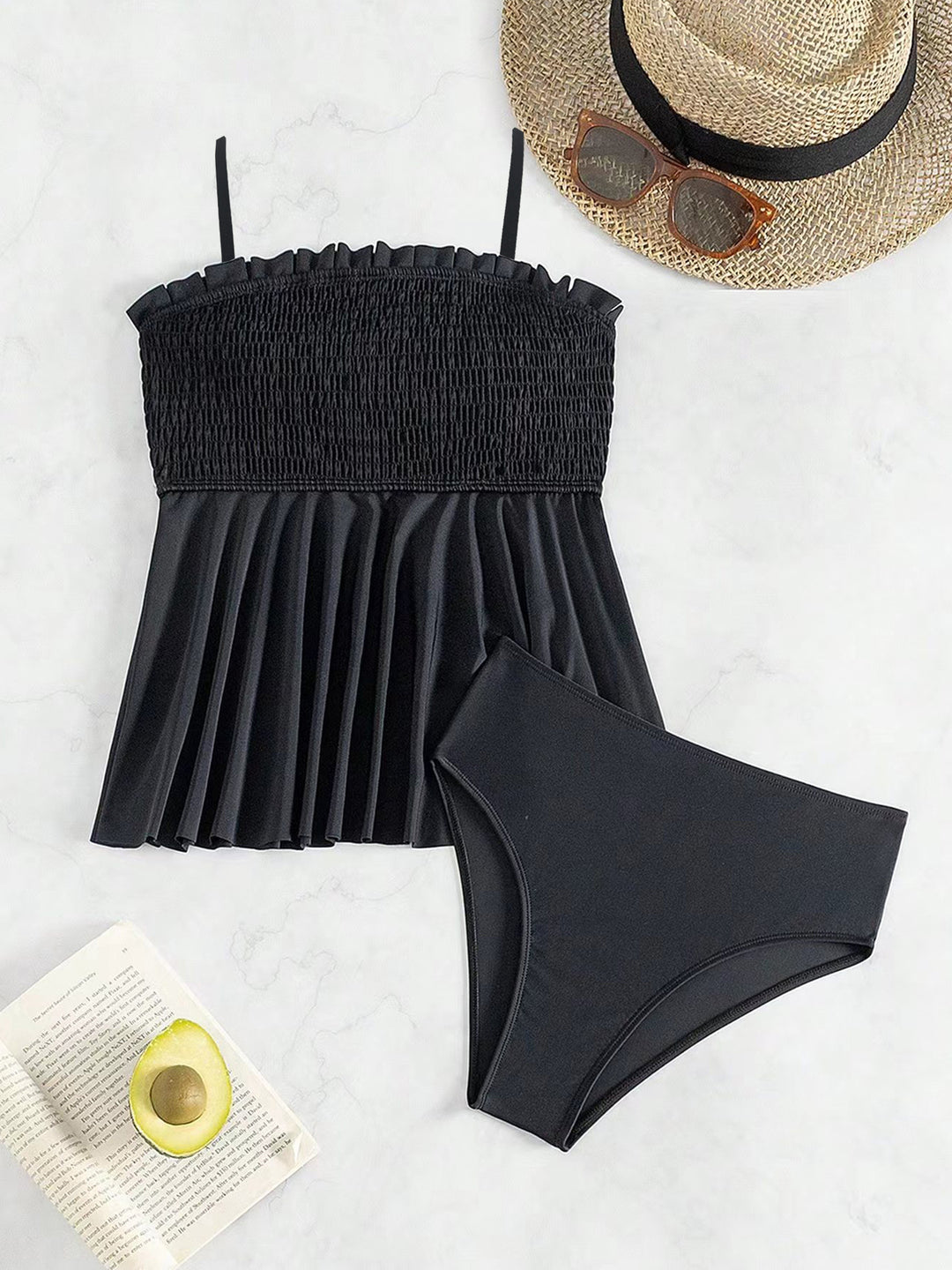 Women's Stylish Flowing Tankini Set with Ruffled Elements Mune Fashion