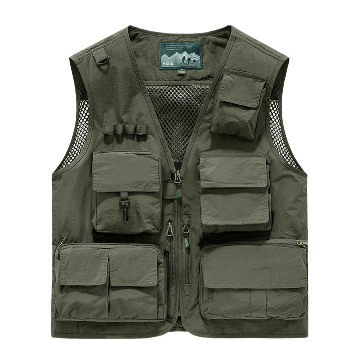 Men's Multifunctional Outdoor Vest with Numerous Pockets