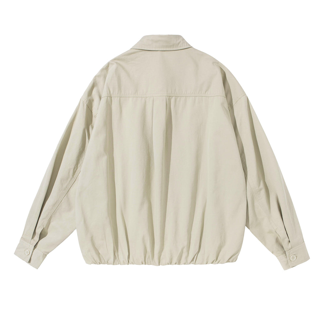 Unisex Loose fitting overshirt jacket made of cotton blend with drawstring hem and chest pocket Mune Fashion