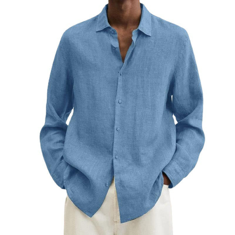 Men's light linen shirt with classic collar and casual relaxed fit Mune Fashion