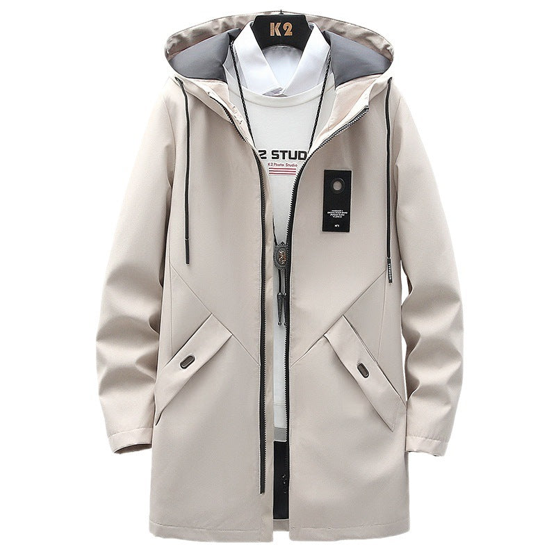 Men's nan urban Midlength Tech Parka with hood, concealed zipper and windproof coating Mune Fashion