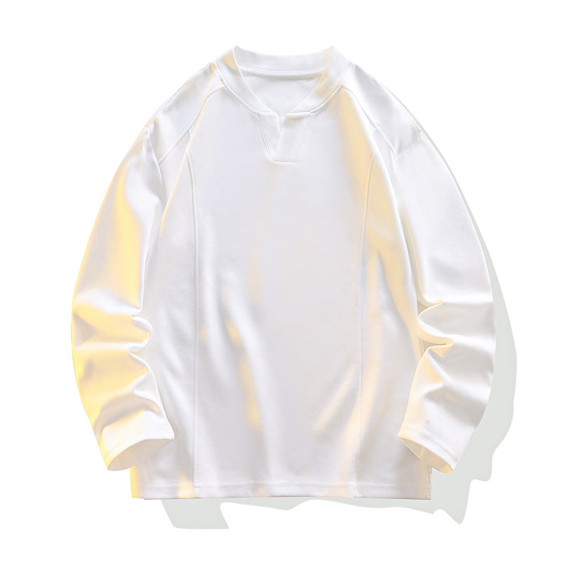 Men's Loose-Fit Long Sleeve Sweatshirt with V-Inset and Raglan Sleeves Mune Fashion